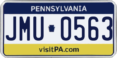 PA license plate JMU0563