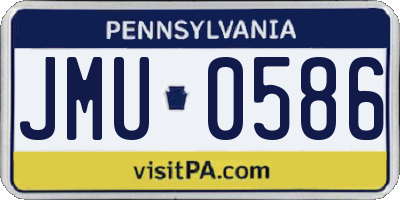 PA license plate JMU0586