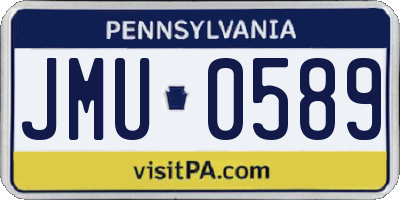 PA license plate JMU0589