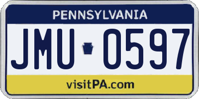 PA license plate JMU0597