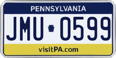 PA license plate JMU0599