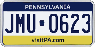 PA license plate JMU0623