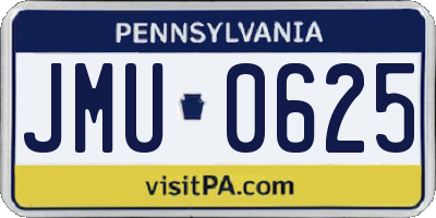 PA license plate JMU0625