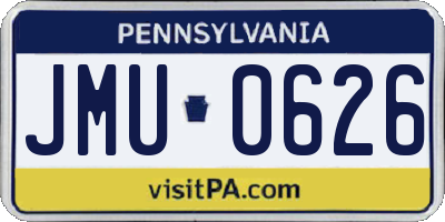 PA license plate JMU0626