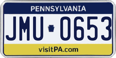 PA license plate JMU0653