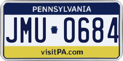 PA license plate JMU0684