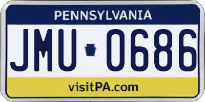 PA license plate JMU0686
