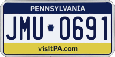 PA license plate JMU0691