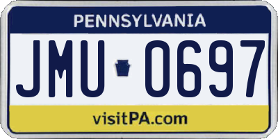 PA license plate JMU0697