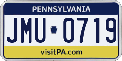 PA license plate JMU0719