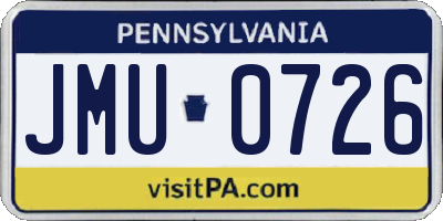 PA license plate JMU0726