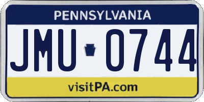 PA license plate JMU0744