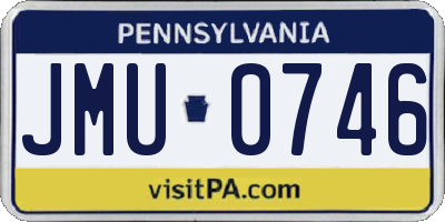 PA license plate JMU0746