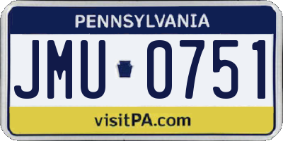 PA license plate JMU0751