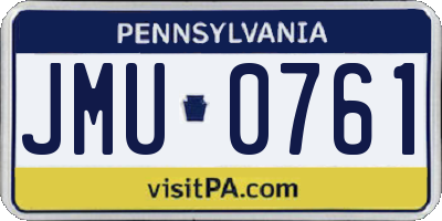 PA license plate JMU0761