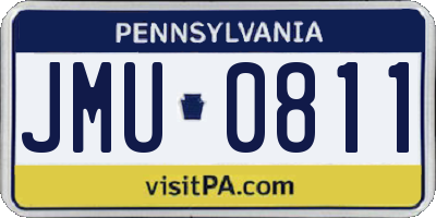 PA license plate JMU0811