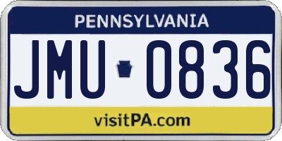 PA license plate JMU0836