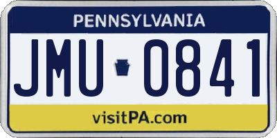 PA license plate JMU0841