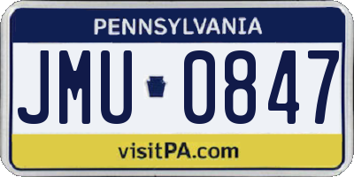 PA license plate JMU0847