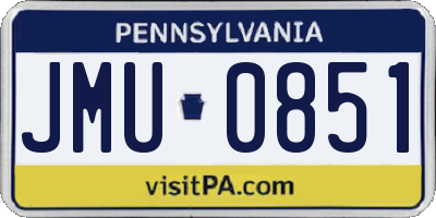 PA license plate JMU0851