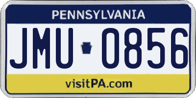 PA license plate JMU0856