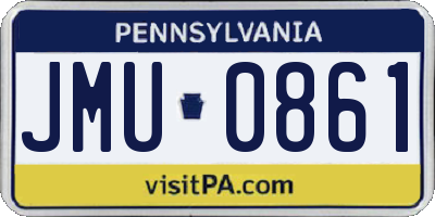 PA license plate JMU0861
