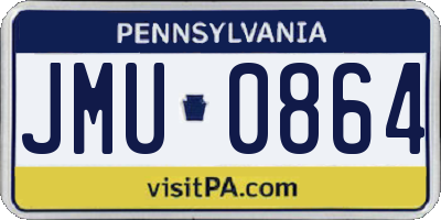PA license plate JMU0864
