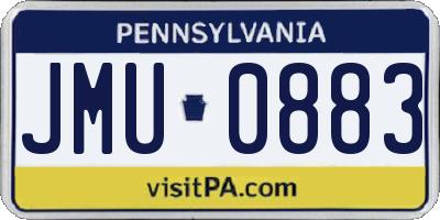 PA license plate JMU0883