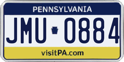 PA license plate JMU0884