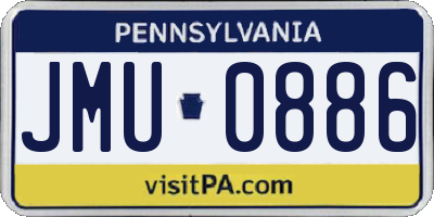 PA license plate JMU0886