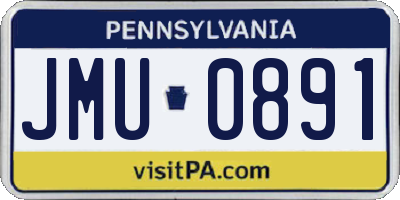 PA license plate JMU0891