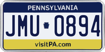 PA license plate JMU0894