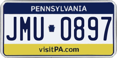PA license plate JMU0897