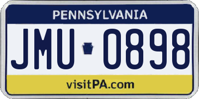 PA license plate JMU0898
