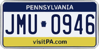 PA license plate JMU0946