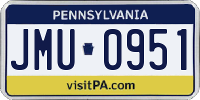 PA license plate JMU0951
