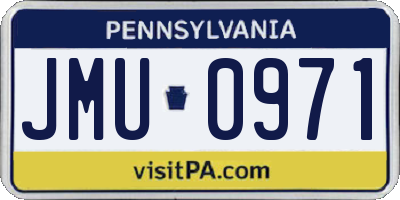 PA license plate JMU0971