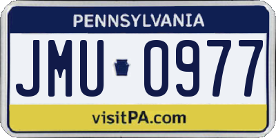 PA license plate JMU0977