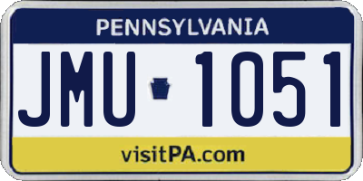 PA license plate JMU1051