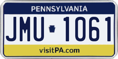 PA license plate JMU1061