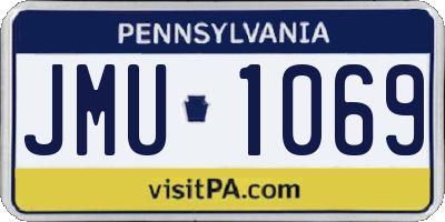 PA license plate JMU1069