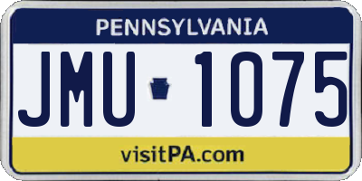 PA license plate JMU1075