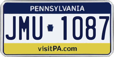 PA license plate JMU1087