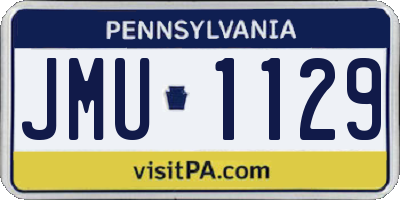 PA license plate JMU1129