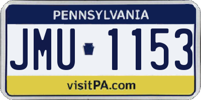 PA license plate JMU1153