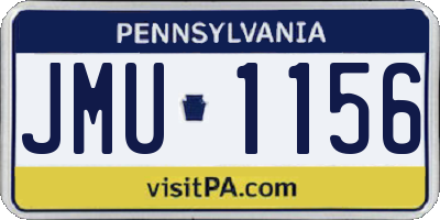 PA license plate JMU1156