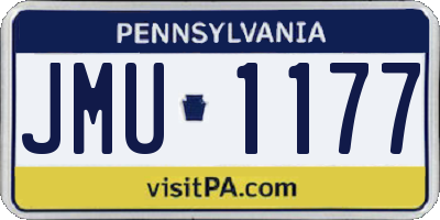 PA license plate JMU1177
