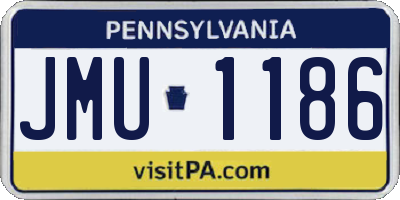 PA license plate JMU1186