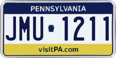 PA license plate JMU1211