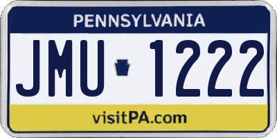 PA license plate JMU1222